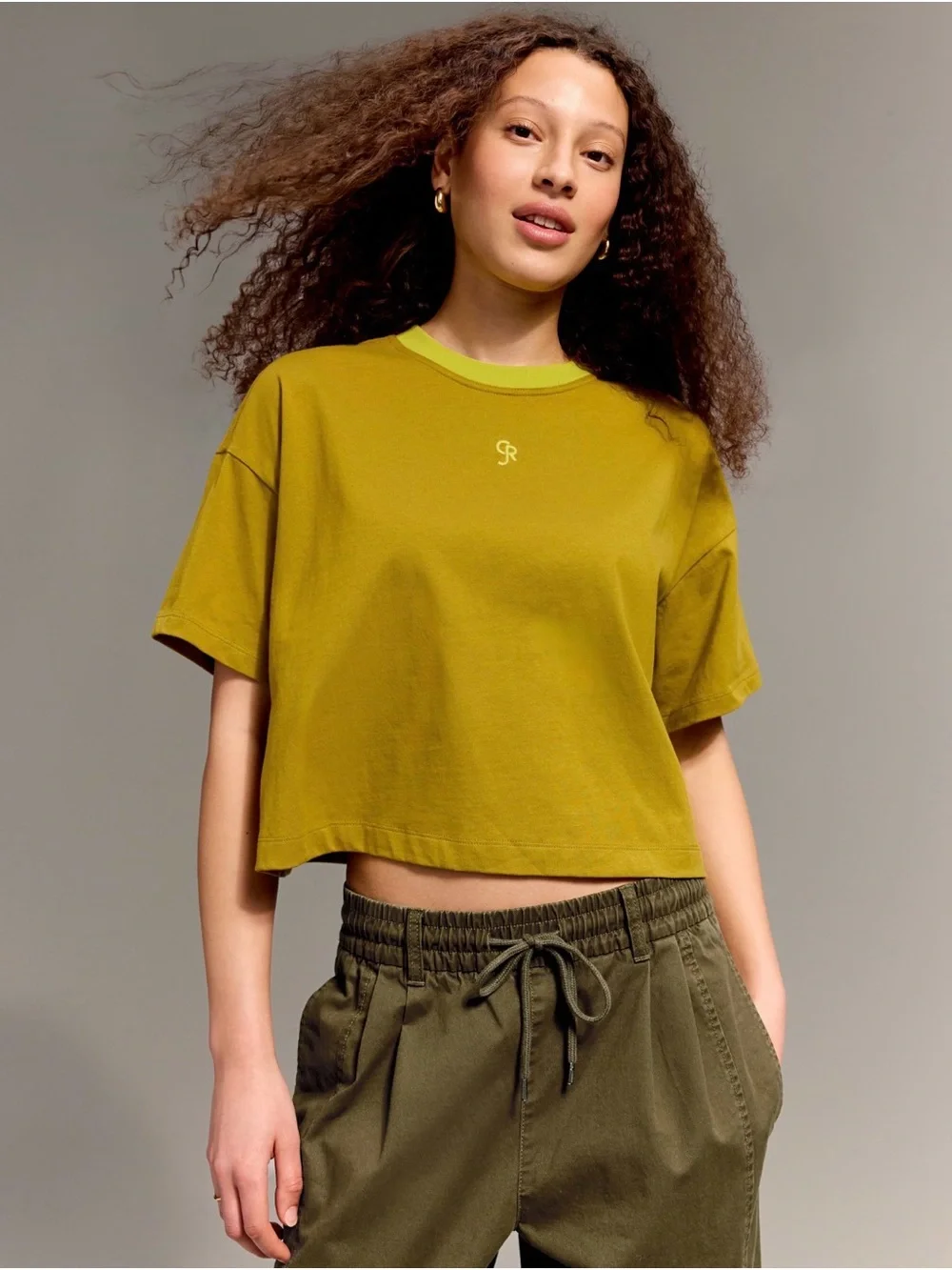 Old Navy x Christopher John Rogers Crop T-Shirt - Olive